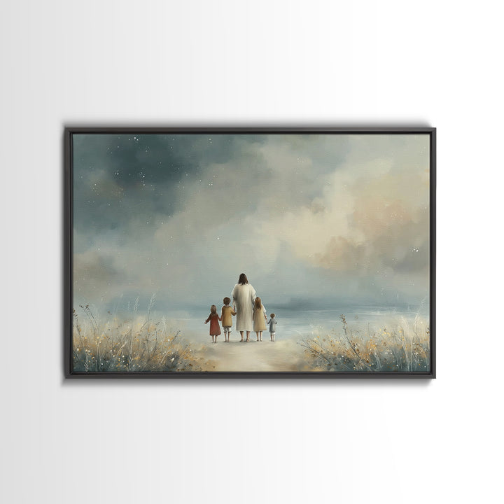 Sacred Journey Sky | Framed Canvas Print | Christian Art Canvas | Christian Art Prints | Christian Wall Art | Jesus Painting | Christian Gi