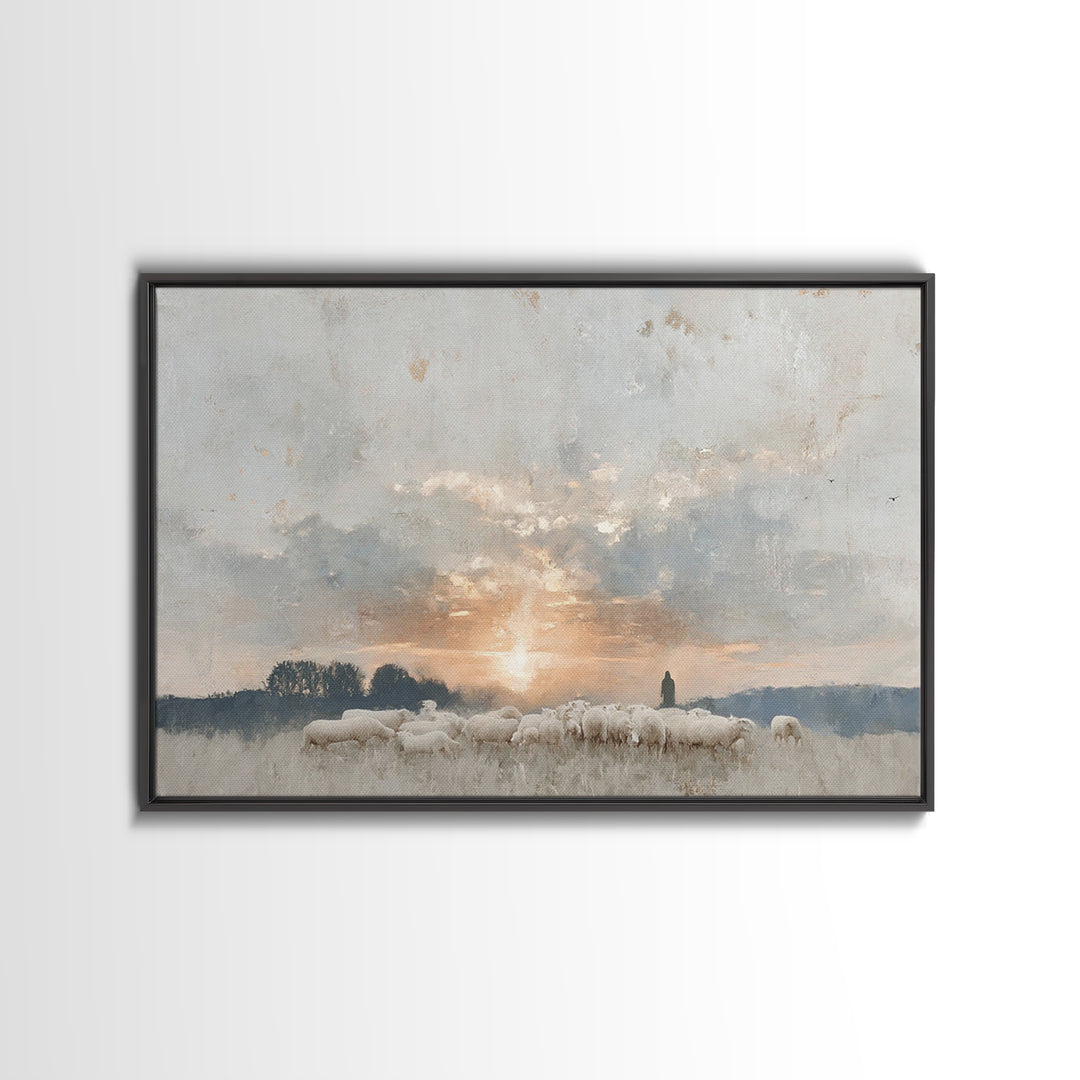 Dawn Of Stillness – Framed Canvas Print – Christian Wall Art – Christian Art Canvas – Jesus Painting – Christian Gift Ideas – Subtle Christ