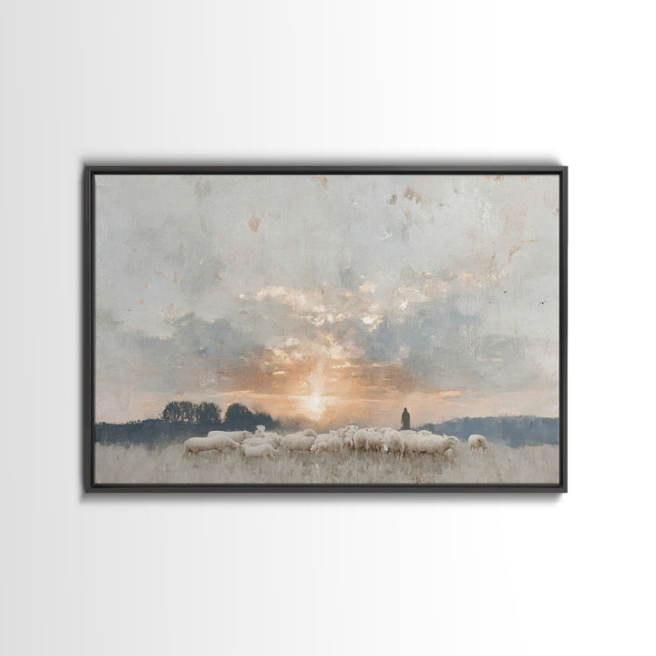 Dawn Of Stillness – Framed Canvas Print – Christian Wall Art – Christian Art Canvas – Jesus Painting – Christian Gift Ideas – Subtle Christ