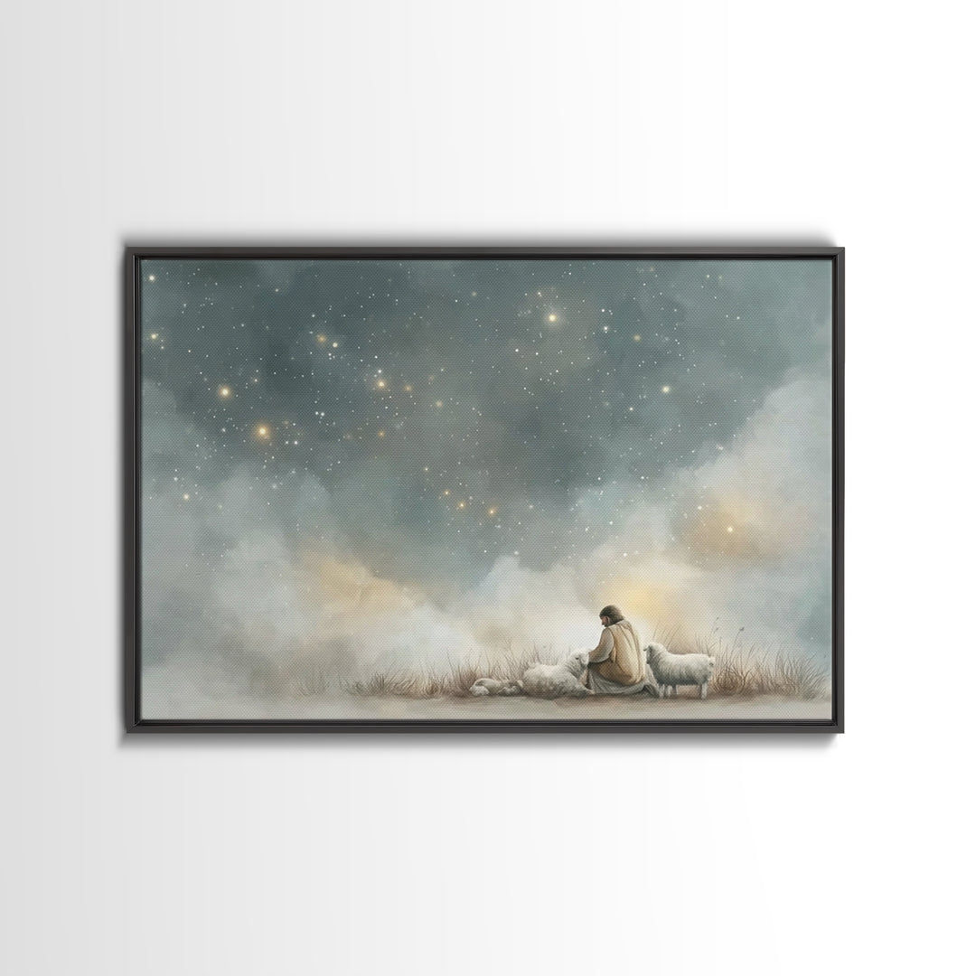 Starry Devotion – Framed Canvas Print – Christian Art Canvas – Christian Wall Art – Christian Painting – Subtle Christian Art – Christian G