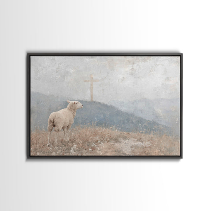 Sacred River Rest, Framed Canvas Print, Christian Art Canvas, Christian Wall Art, Christian Christmas Art, Unique Christian Art, Jesus Pain