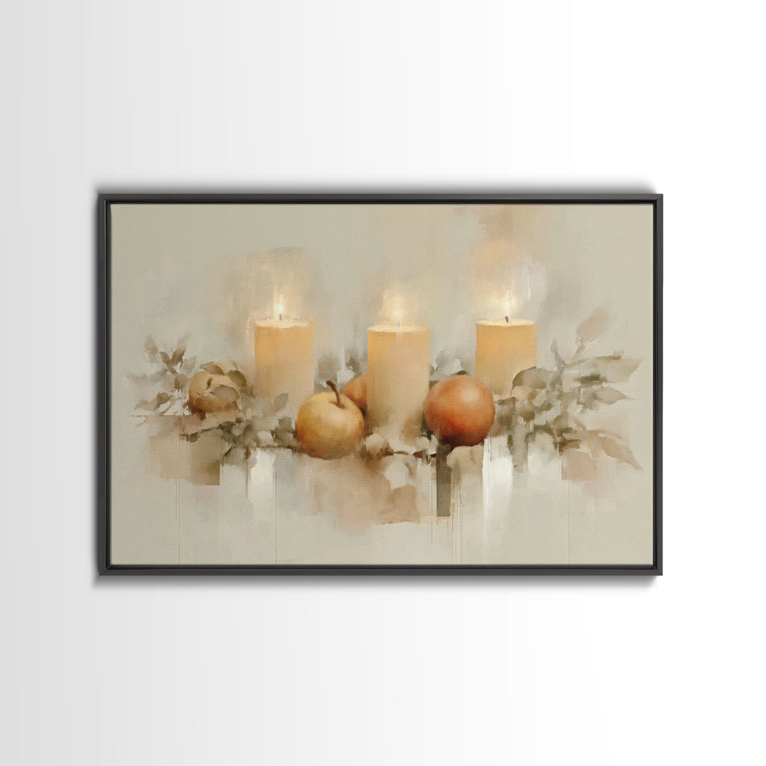 Harvest Light | Framed Canvas Print | Christian Wall Art | Christmas Canvas Wall Art | Christian Art Canvas | Vintage Christmas Art | Chris