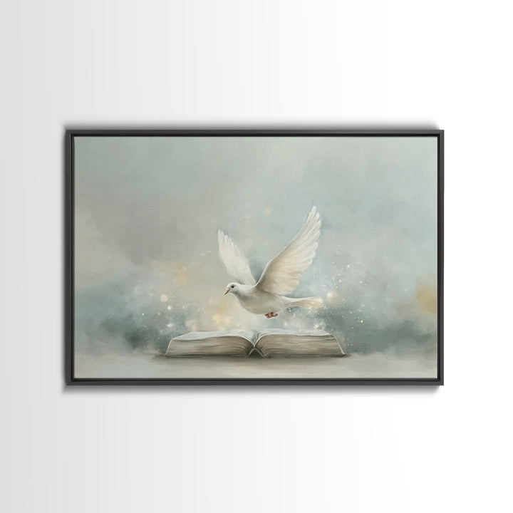 Dove Of Grace, Framed Canvas Print, Christian Art Canvas, Christian Wall Art, Christian Gift Ideas, Modern Christian Art, Christian Paintin