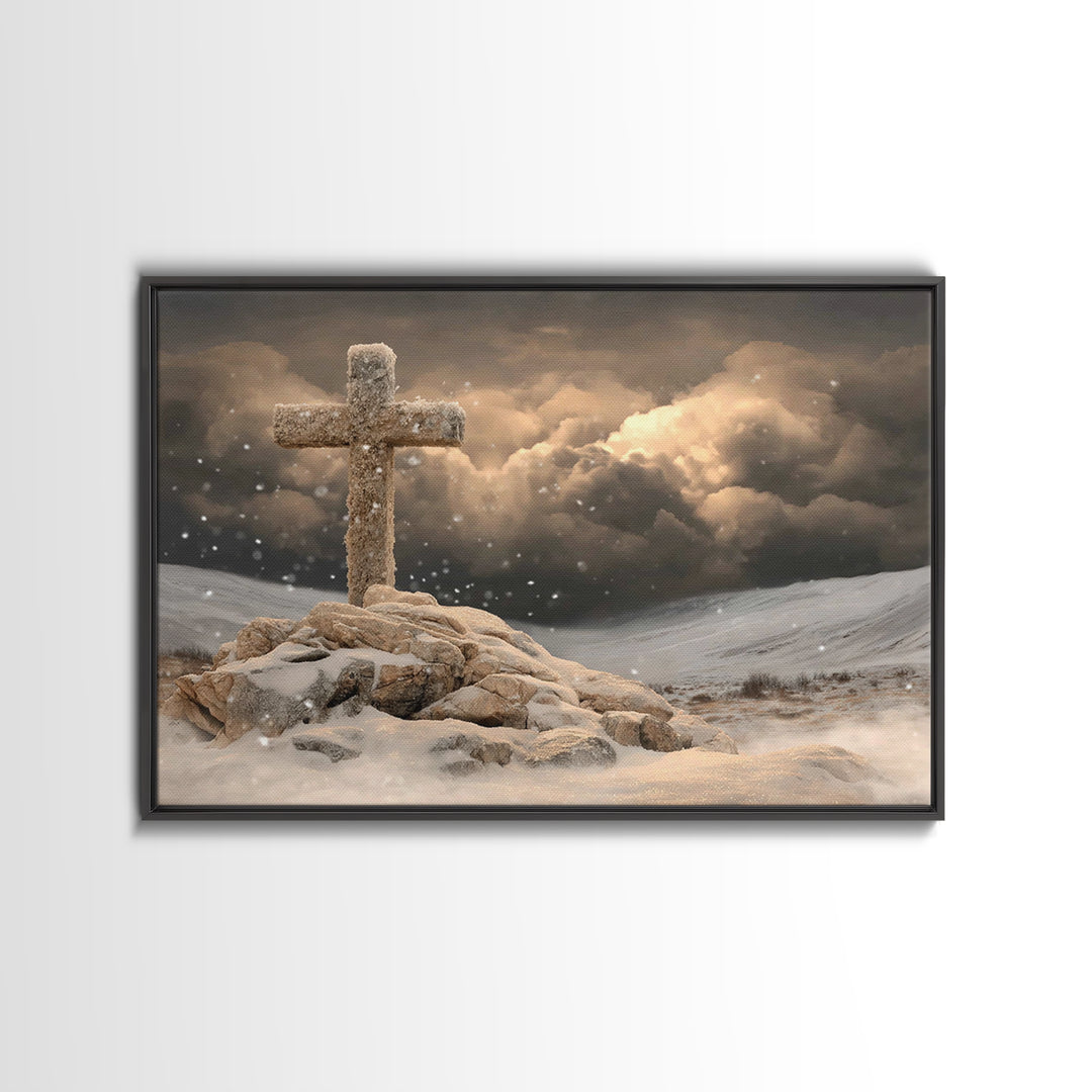 Dawn Of Redemption | Framed Canvas Print | Christian Christmas Art | Christian Art Canvas | Christian Wall Art | Moody Christian Art | Chri