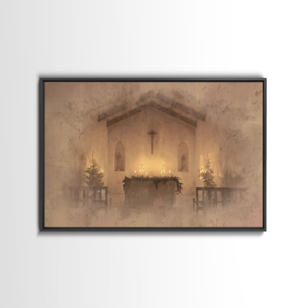 Sanctuary Peace | Framed Canvas Print | Christian Art | Christmas Art Framed | Christian Wall Art | Minimalist Christian Art | Christian De