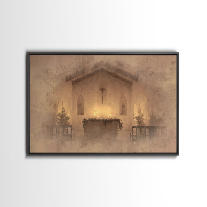 Sanctuary Peace | Framed Canvas Print | Christian Art | Christmas Art Framed | Christian Wall Art | Minimalist Christian Art | Christian De