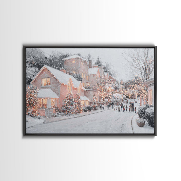 Holiday Lane Blessing – Framed Canvas Print – Framed Christmas Art – Christmas Wall Art – Christian Christmas Art – Christmas Art Prints –
