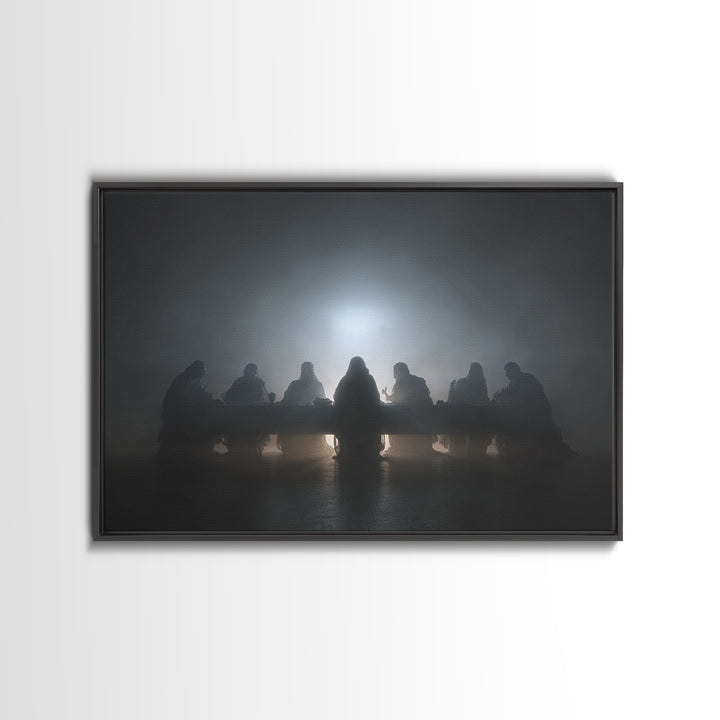 Clouded Supper Reverence – Framed Canvas Print – Christian Wall Art – Abstract Christian Art – Jesus Painting – Christian Art Canvas – Chri