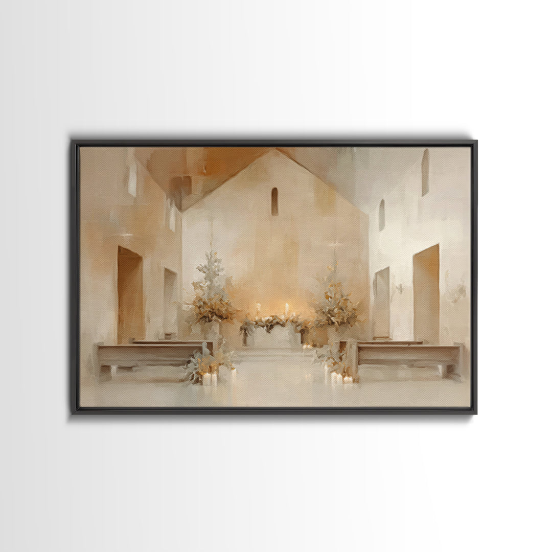Cathedral Light | Framed Canvas Print | Christian Art Prints | Christmas Canvas Wall Art | Christian Christmas Decorations | Large Christia