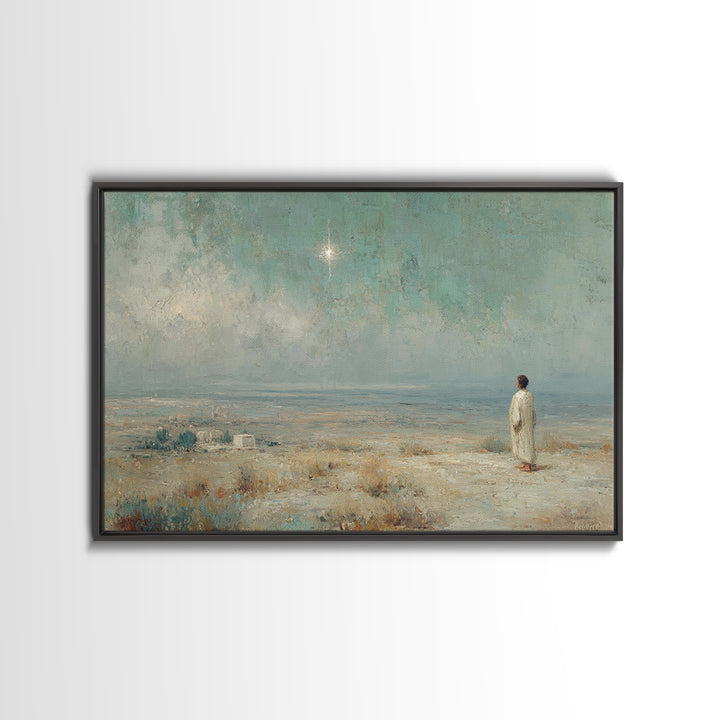 Promise Of The Star – Framed Canvas Print – Christian Wall Art – Christian Art Canvas – Subtle Christian Art – Christmas Art – Christian Ch