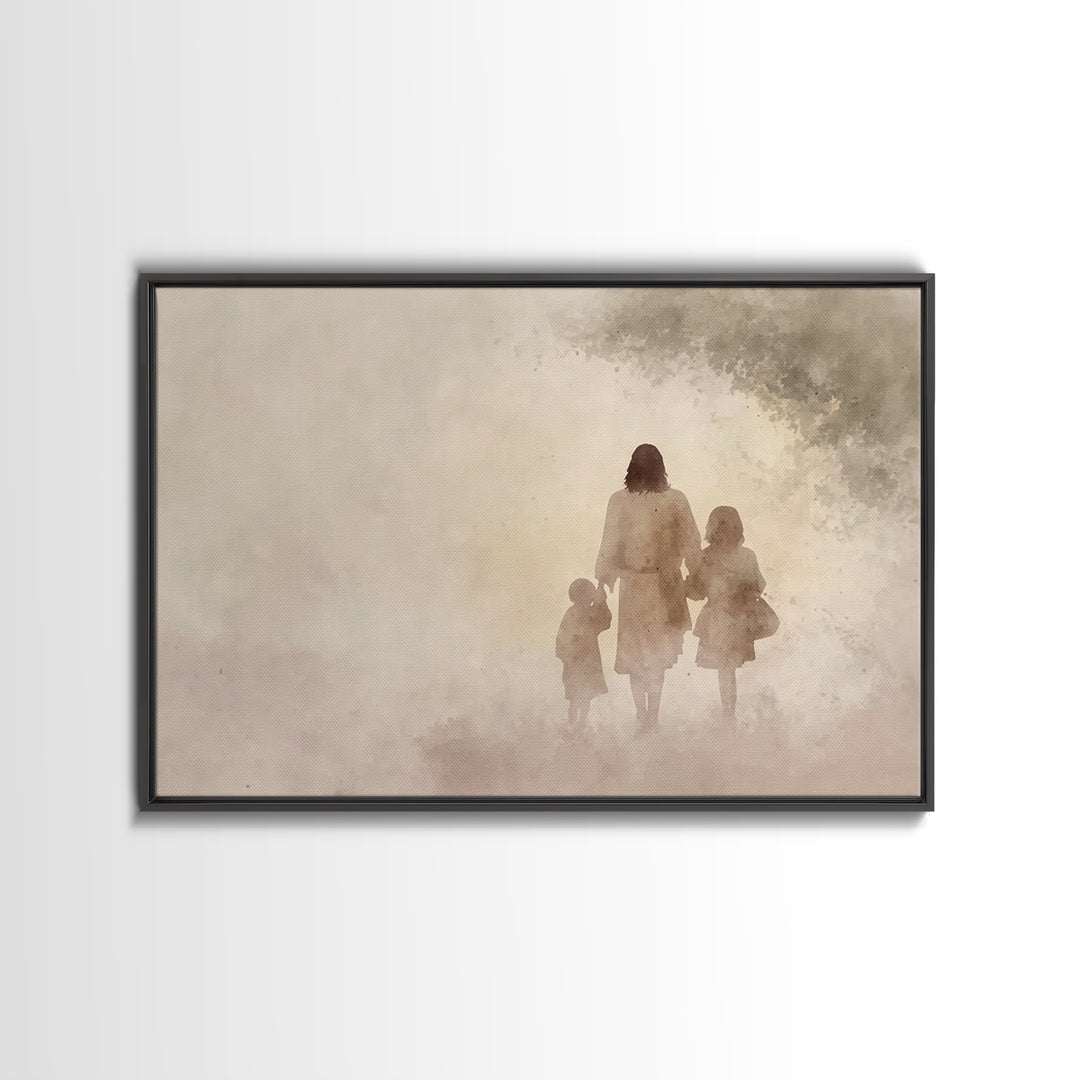 Shepherd Of Children, Framed Canvas Print, Christian Wall Art, Christian Art Canvas, Christian Paintings, Christian Art, Christian Gift Ide