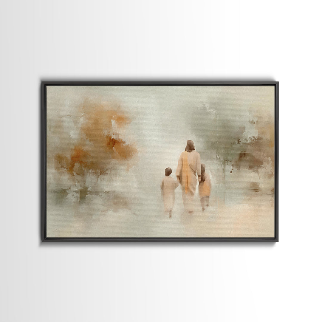 Soft Path Light | Framed Canvas Print | Christian Art Canvas | Minimalist Christian Art | Jesus Painting | Christian Wall Art | Christian D