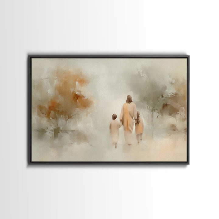 Soft Path Light | Framed Canvas Print | Christian Art Canvas | Minimalist Christian Art | Jesus Painting | Christian Wall Art | Christian D