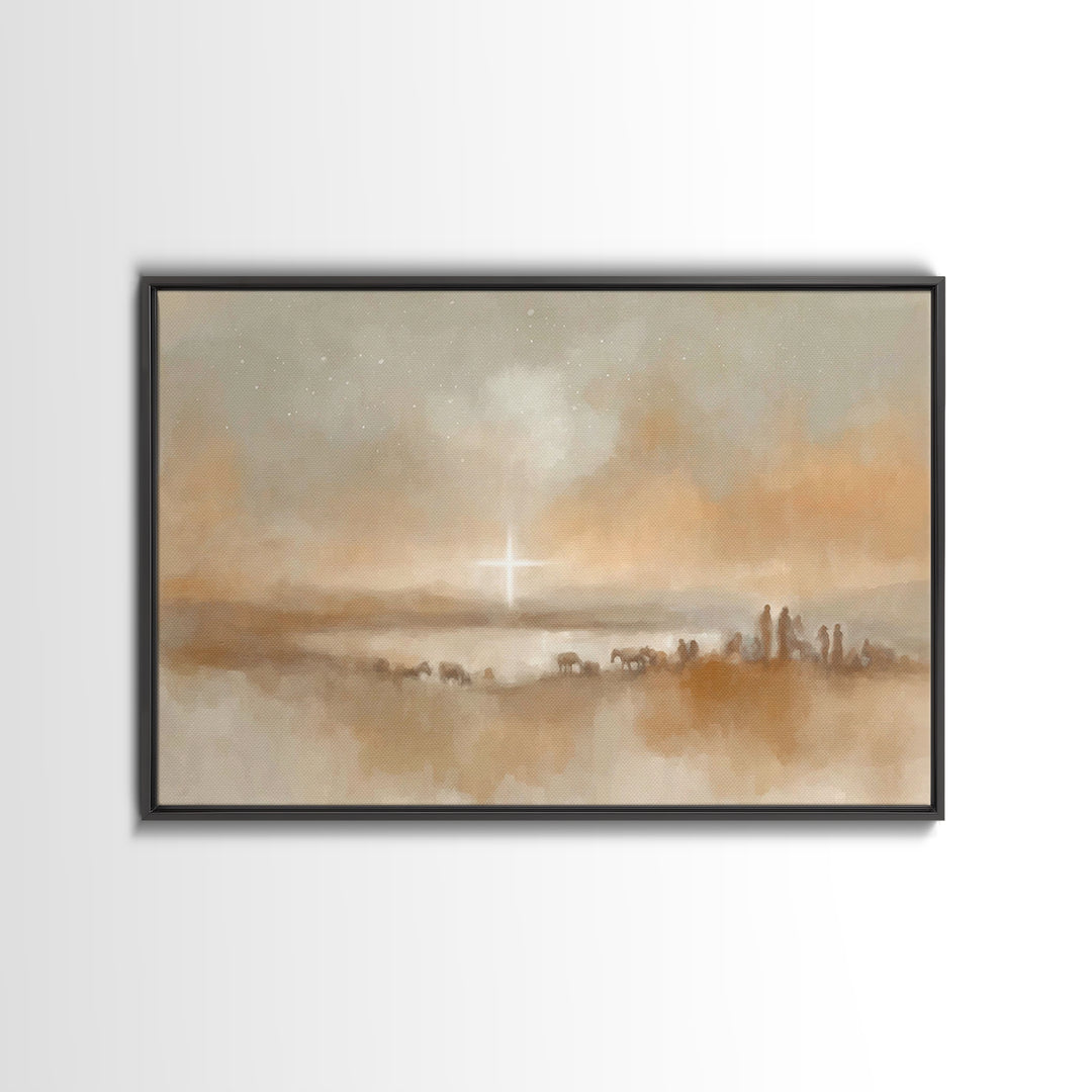 Humble Shepherd Dawn, Framed Canvas Print, Christian Christmas Art, Christmas Wall Art, Framed Christmas Art, Christian Art Print, Christma