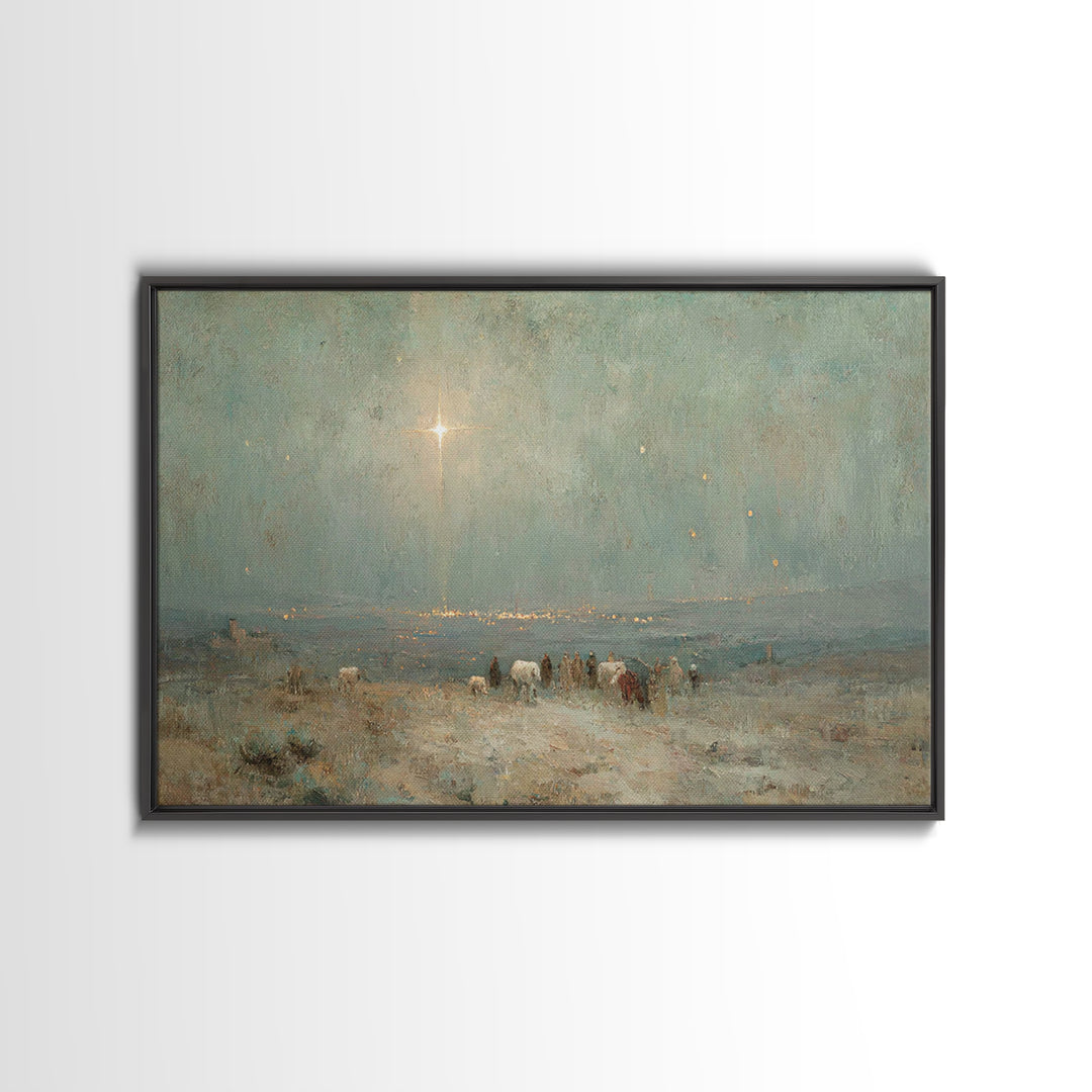 Holy Night Journey, Framed Canvas Print, Christian Art Canvas, Christmas Wall Art, Christian Christmas Decorations, Christmas Art Prints, C