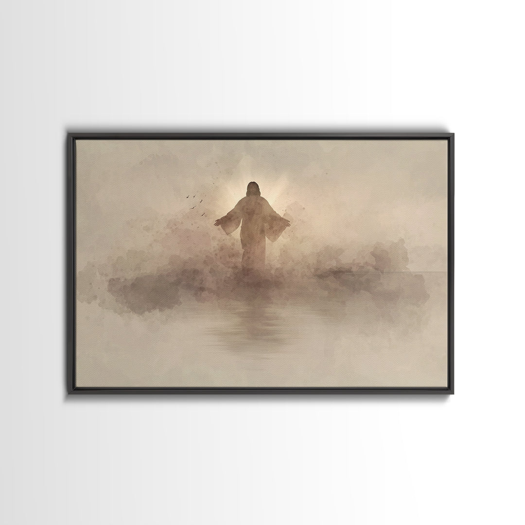 Eternal Light Rising - Framed Canvas Print - Christian Art Canvas - Christian Gift Ideas - Jesus Painting - Christian Wall Art - Subtle Chr