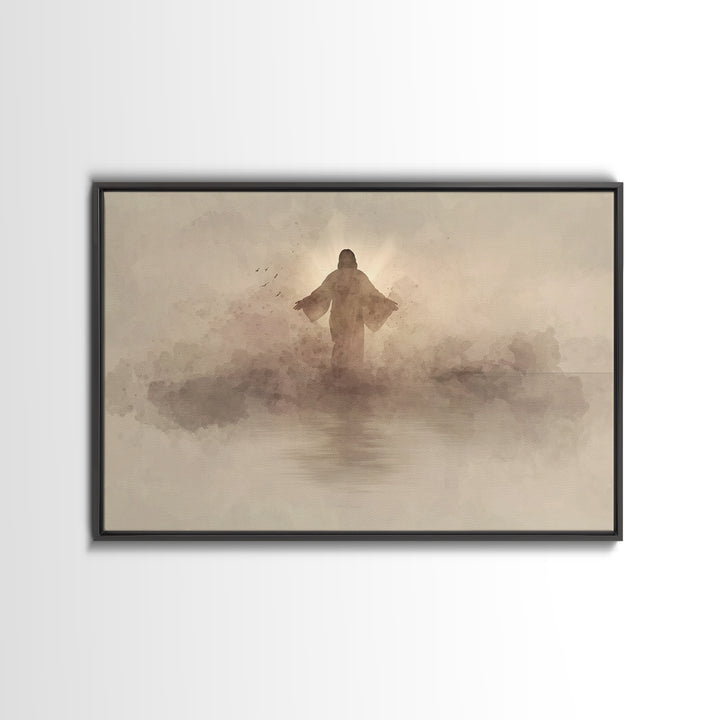 Eternal Light Rising - Framed Canvas Print - Christian Art Canvas - Christian Gift Ideas - Jesus Painting - Christian Wall Art - Subtle Chr