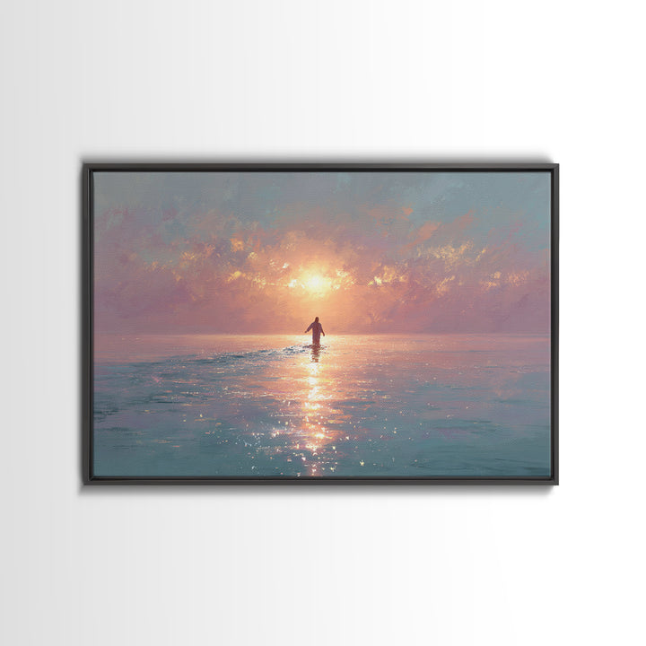 Light Of Mercy, Framed Canvas Print, Christian Wall Art, Jesus Painting, Christian Art Canvas, Christian Decor, Subtle Christian Art