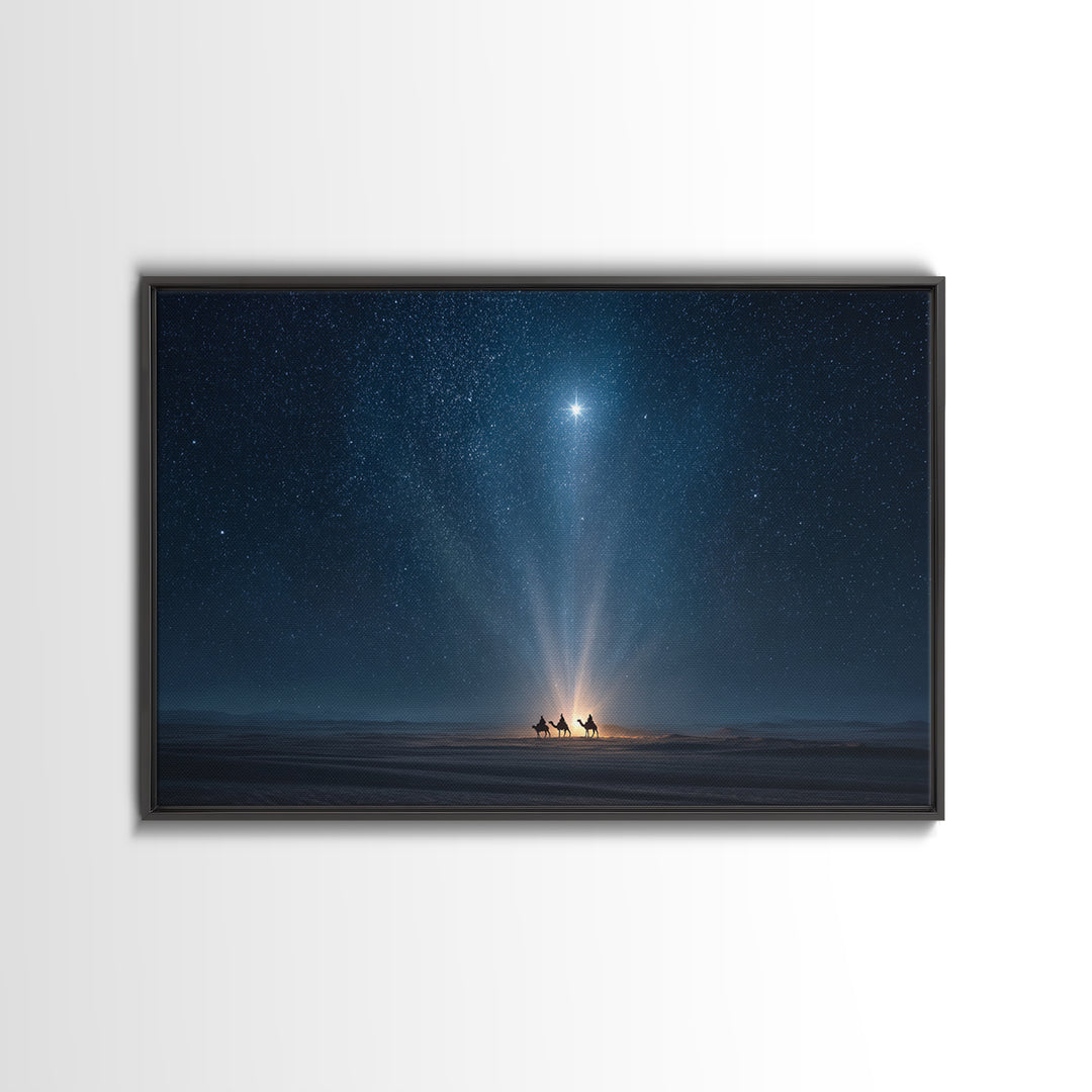 Star Of Wonder – Framed Canvas Print – Christian Wall Art – Christmas Art – Christian Art Canvas – Christian Christmas Decor – Christian Gi