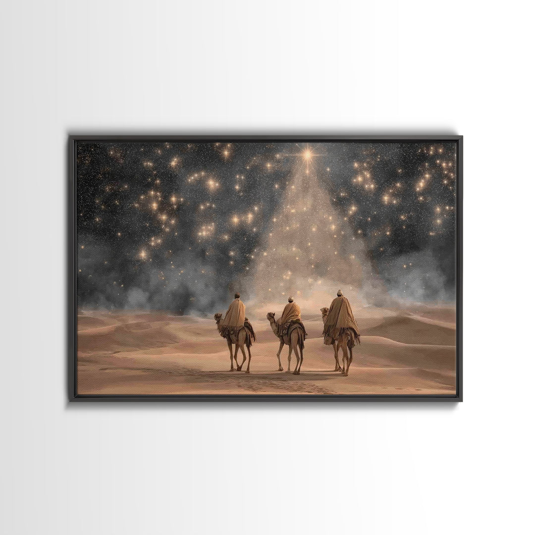 Bethlehem Journey, Framed Canvas Print, Christian Christmas Art, Christian Art Canvas, Christmas Wall Art, Christian Decor, Christian Art W