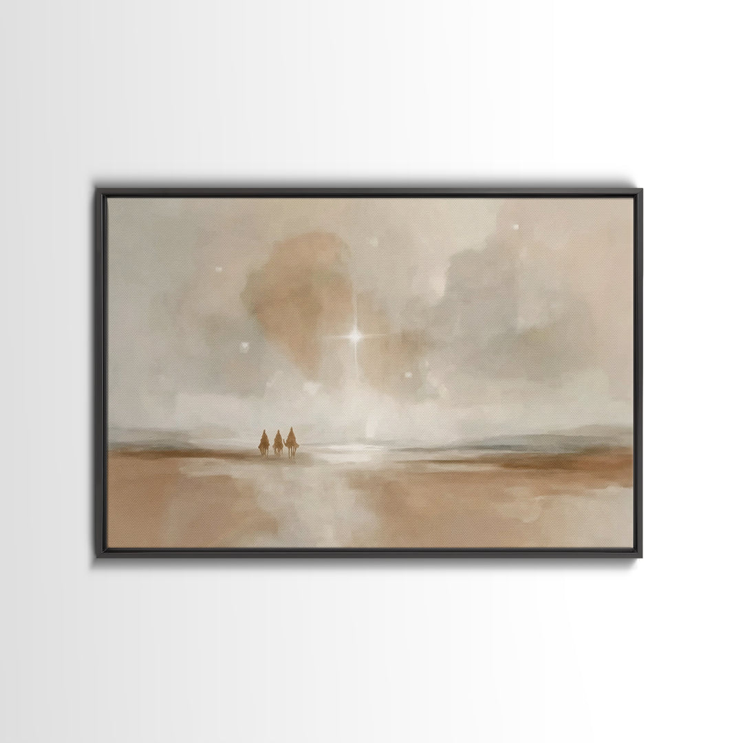 Three Kings Hope, Framed Canvas Print, Christian Wall Art, Christian Art Painting, Christmas Art Work, Christian Christmas Decorations, Chr
