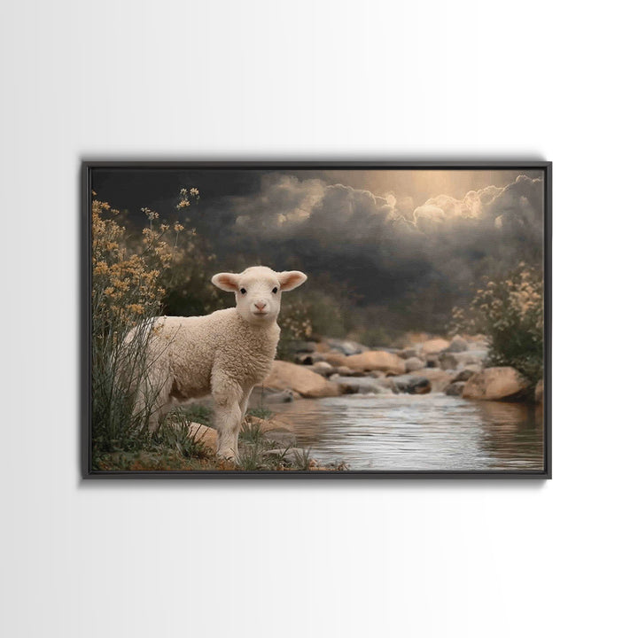 Light Of Innocence, Framed Canvas Print, Christian Wall Art, Christian Painting, Subtle Christian Art, Christian Art Canvas