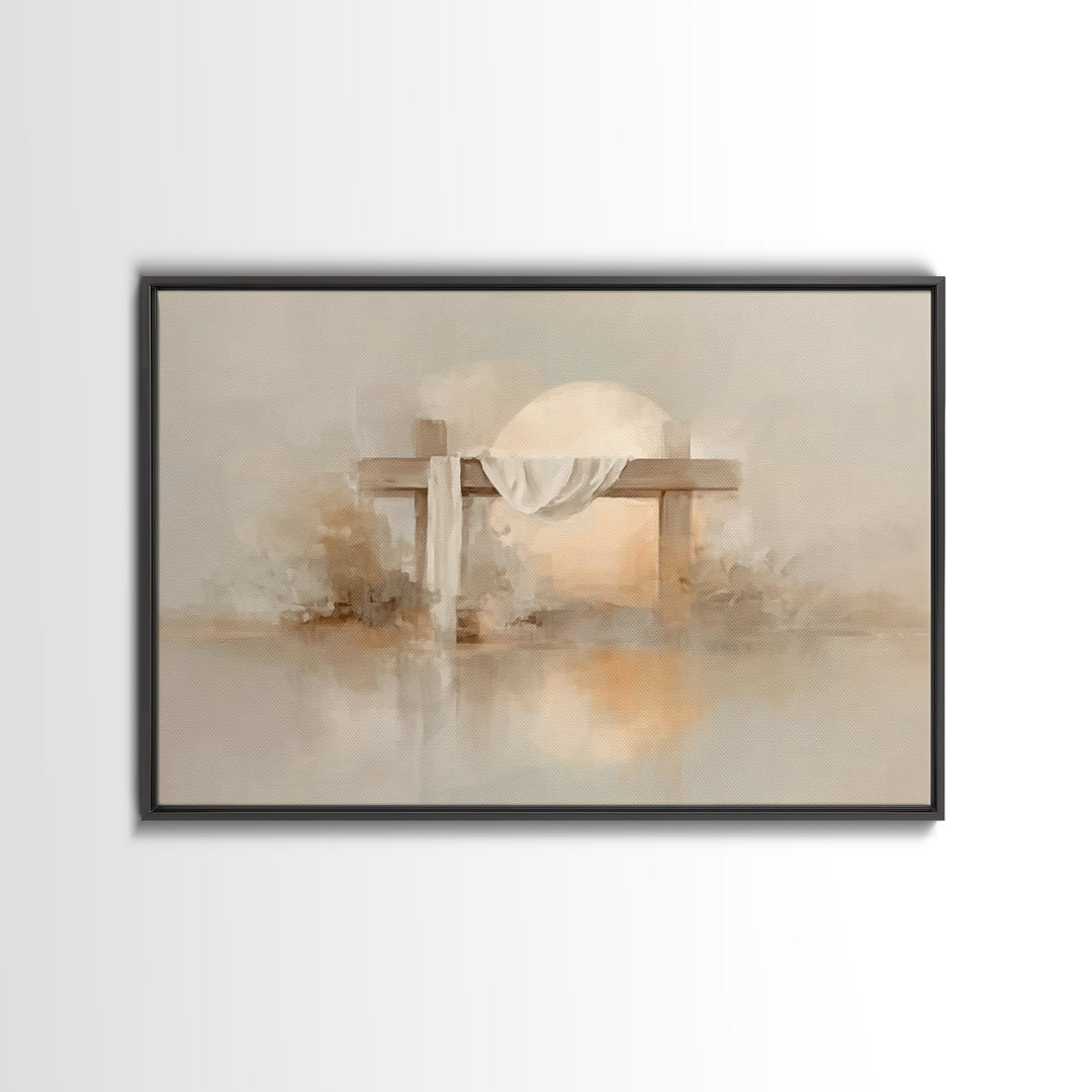 Grace At Sunrise, Framed Canvas Print, Christian Painting, Christian Wall Art, Large Christian Art, Christian Art Canvas