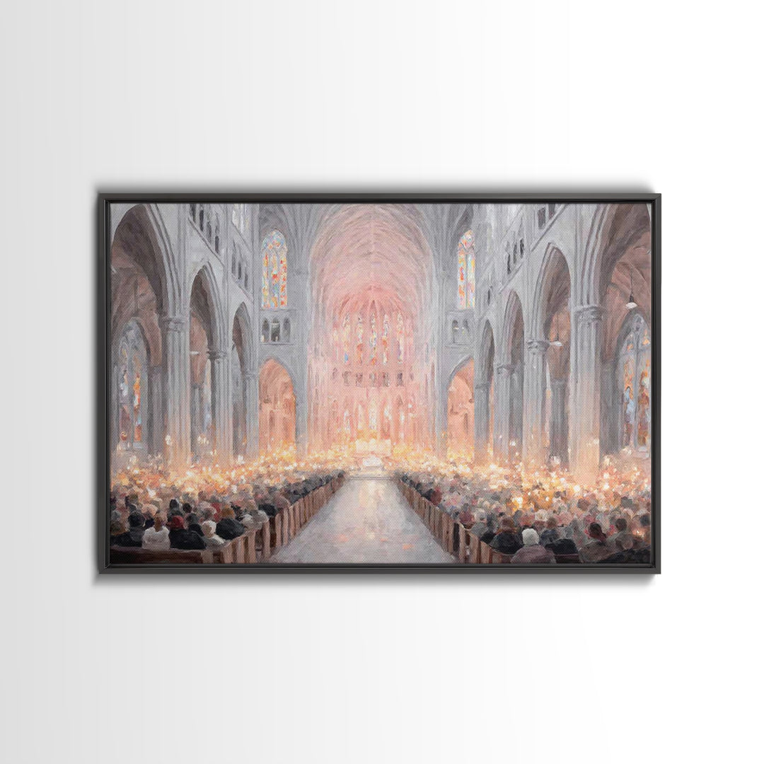 Candlelight Choir – Framed Canvas Print – Christian Art – Framed Christian Art – Christmas Wall Art – Christian Christmas Art – Christian A