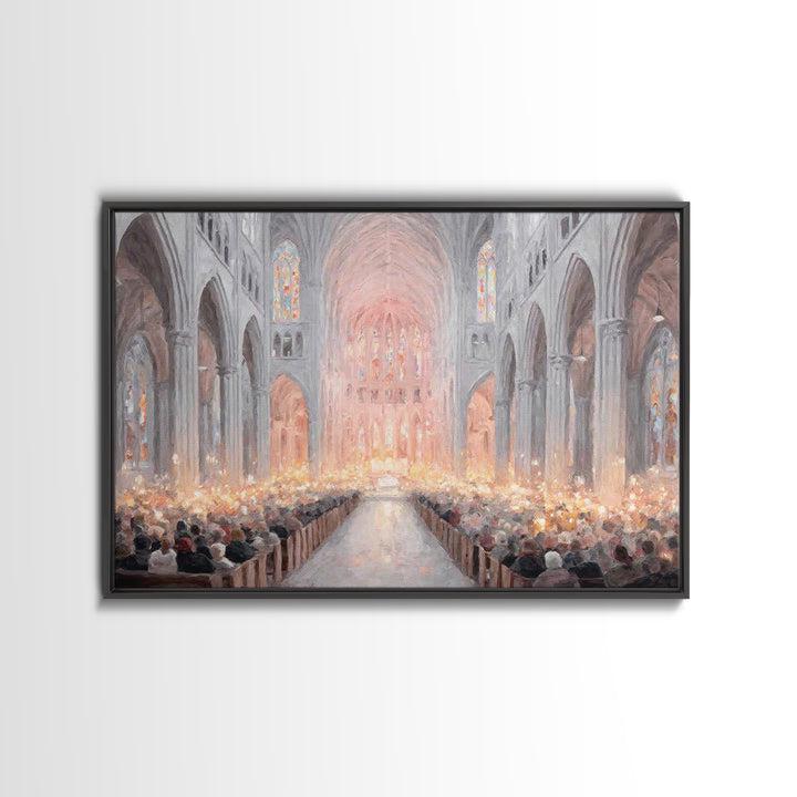 Candlelight Choir – Framed Canvas Print – Christian Art – Framed Christian Art – Christmas Wall Art – Christian Christmas Art – Christian A