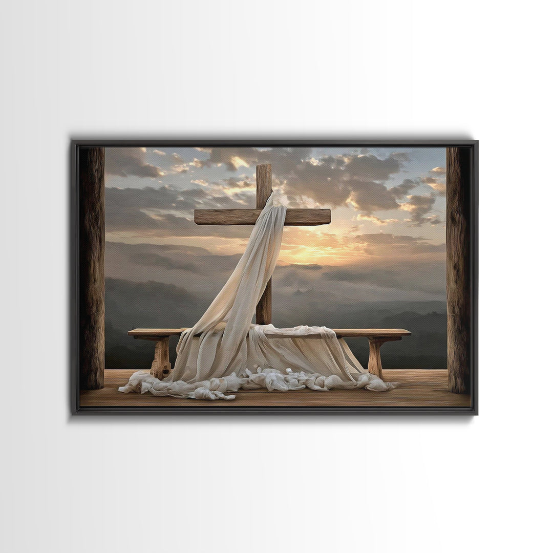 Resurrection Glory, Framed Canvas Print, Christian Painting, Christian Art Canvas, Christian Wall Art, Modern Christian Art