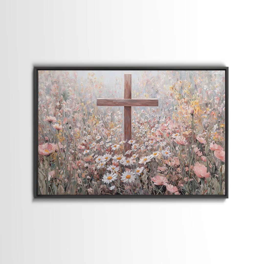 Field Of Grace, Framed Canvas Print, Christian Painting, Christian Wall Art, Christian Art Canvas, Large Christian Art