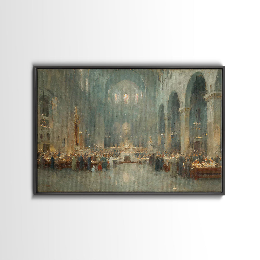 Radiant Mass – Framed Canvas Print – Christian Art Painting – Christmas Canvas Wall Art – Vintage Christian Art – Christian Wall Art – Chri