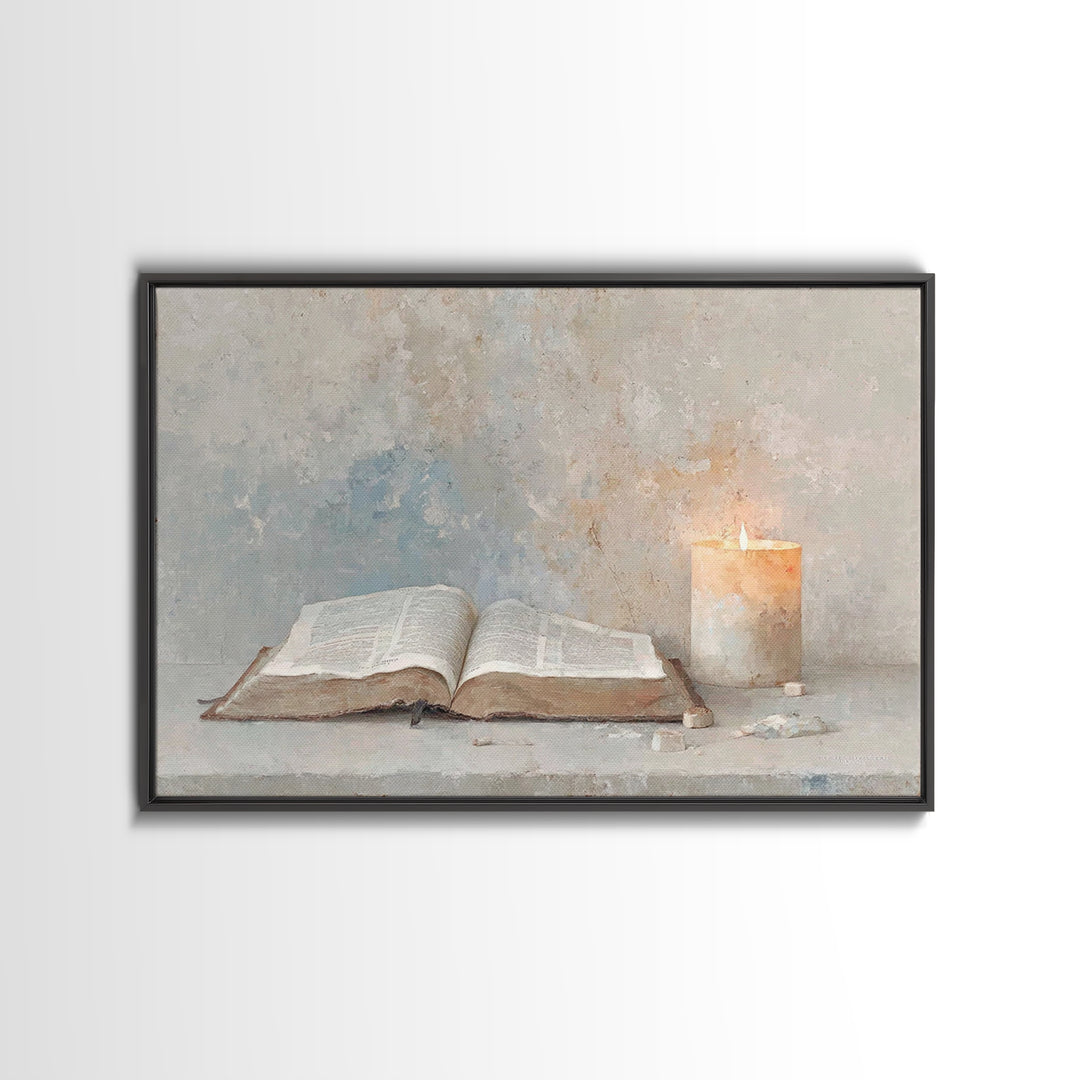Candle Of Mercy | Framed Canvas Print | Christian Painting | Christmas Art | Christian Art Canvas | Christian Wall Art | Christian Decor