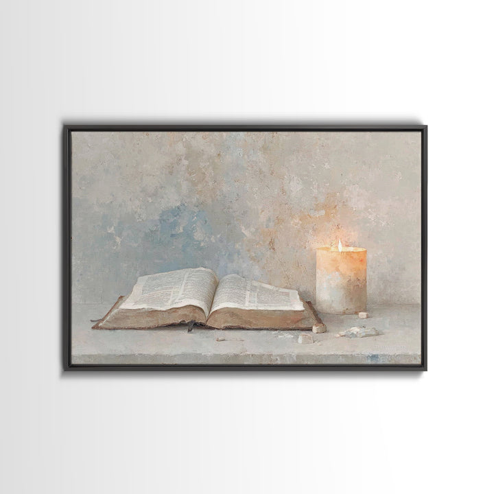 Candle Of Mercy | Framed Canvas Print | Christian Painting | Christmas Art | Christian Art Canvas | Christian Wall Art | Christian Decor