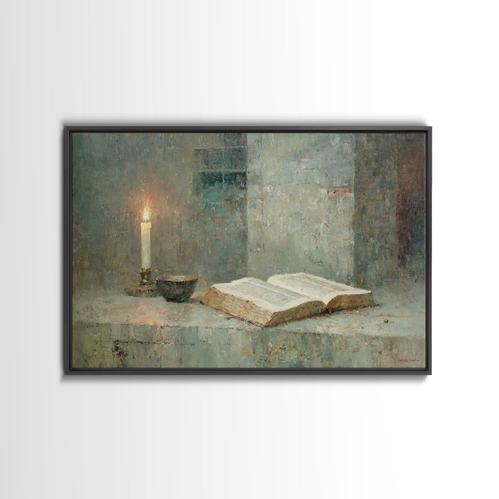 Quiet Scripture Light | Framed Canvas Print | Christian Art Canvas | Christian Painting | Christian Wall Art | Christmas Art | Christian De