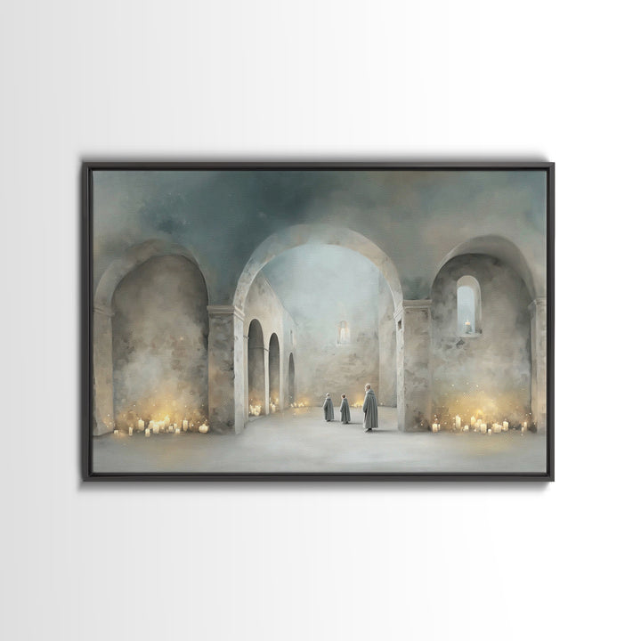 Sanctuary Of Peace | Framed Canvas Print | Christian Decor | Christian Painting | Christian Art Canvas | Christian Wall Art | Christmas Art
