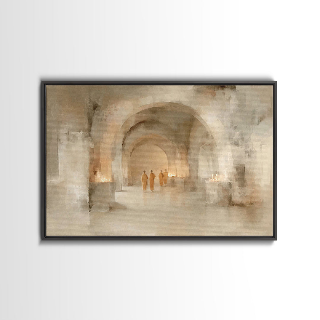 Halls Of Reverence | Framed Canvas Print | Christian Painting | Christmas Art | Christian Wall Art | Christian Decor | Christian Art Canvas
