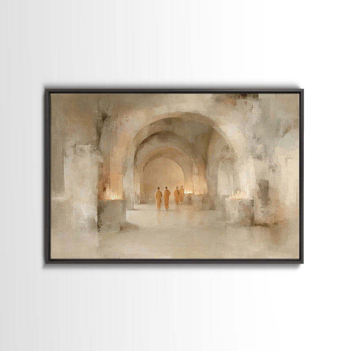 Halls Of Reverence | Framed Canvas Print | Christian Painting | Christmas Art | Christian Wall Art | Christian Decor | Christian Art Canvas