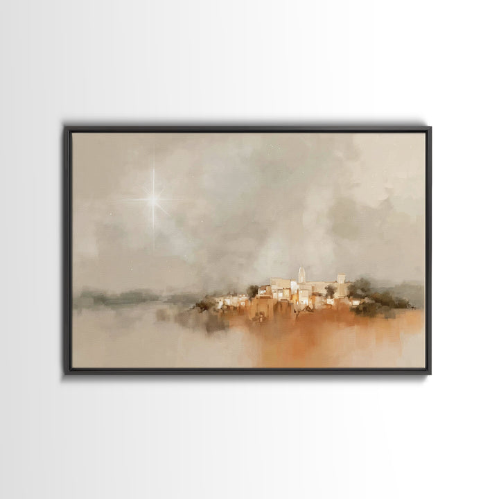 Bethlehem Rising – Framed Canvas Print – Christian Art – Christmas Canvas Wall Art – Modern Christmas Art – Christian Christmas Art – Chris