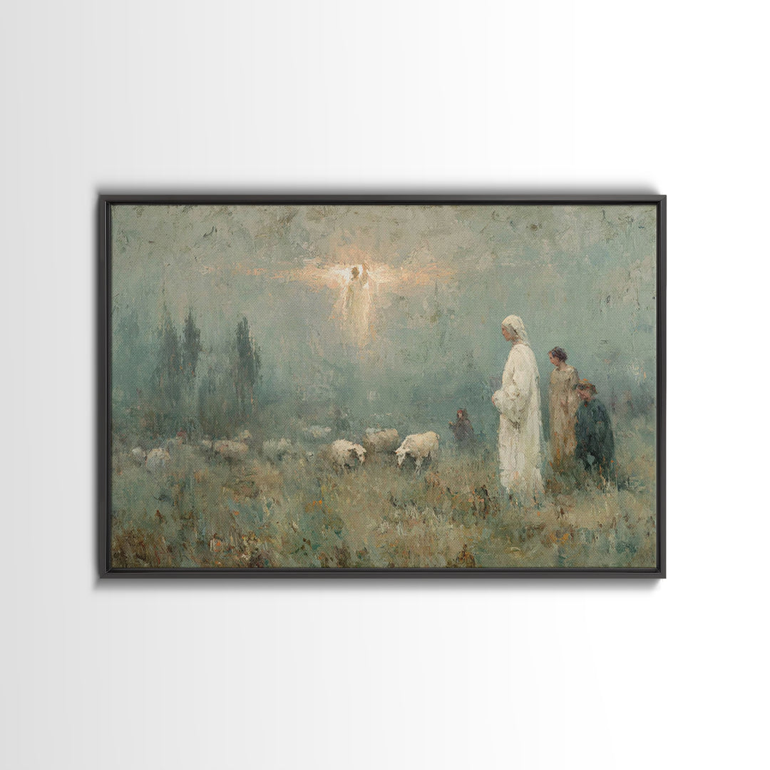 Trumpet Glory – Framed Canvas Print – Christian Art Canvas – Christian Wall Art – Christmas Art – Jesus Painting – Christian Christmas Art