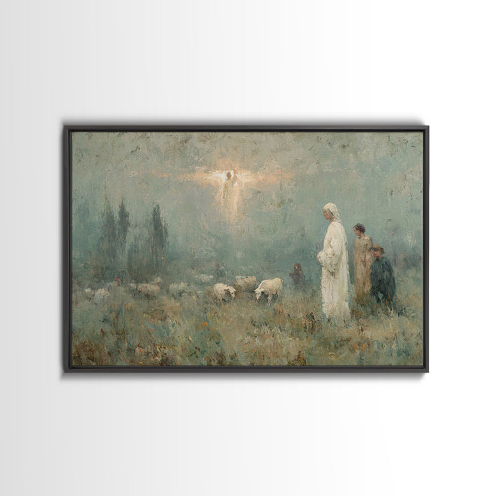 Trumpet Glory – Framed Canvas Print – Christian Art Canvas – Christian Wall Art – Christmas Art – Jesus Painting – Christian Christmas Art