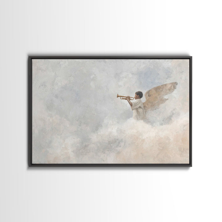 Angel of Light – Framed Canvas Print – Christian Wall Art – Christian Art Canvas – Christian Painting – Christmas Art – Christian Christmas
