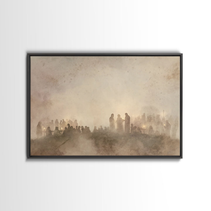 Soft Communion – Framed Canvas Print – Christian Wall Art – Christian Art Canvas – Christian Painting – Christian Christmas Art – Christmas