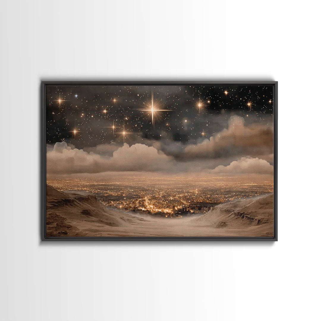 The Guiding Star – Framed Canvas Print – Christian Wall Art – Christian Art Canvas – Jesus Painting – Christian Christmas Art – Christian D