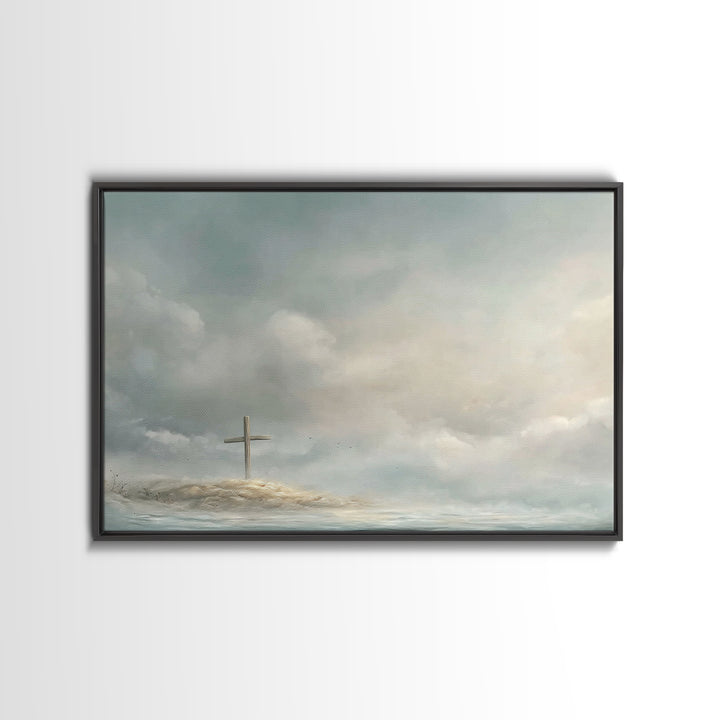 Grace On The Horizon – Framed Canvas Print – Christian Wall Art – Christian Art Canvas – Moody Christian Art – Christian Decor
