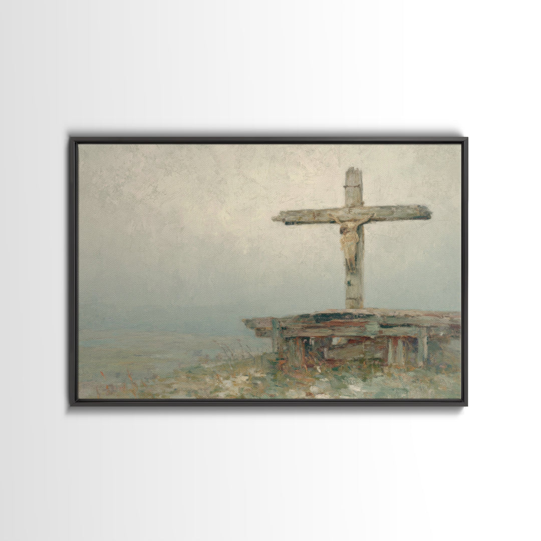Redeeming Light, Framed Canvas Print, Christian Wall Art, Christian Art Canvas, Moody Christian Art, Christian Decor