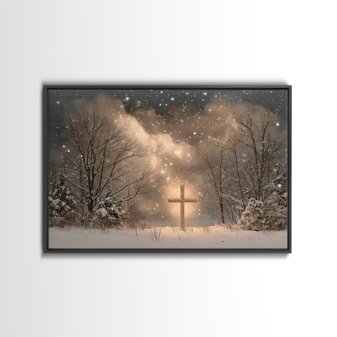Timber Of Grace | Framed Canvas Print | Christian Wall Art | Christian Art Canvas | Minimalist Christian Art | Christian Decor