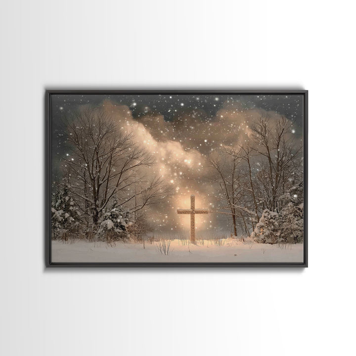 Timber Of Grace | Framed Canvas Print | Christian Wall Art | Christian Art Canvas | Minimalist Christian Art | Christian Decor