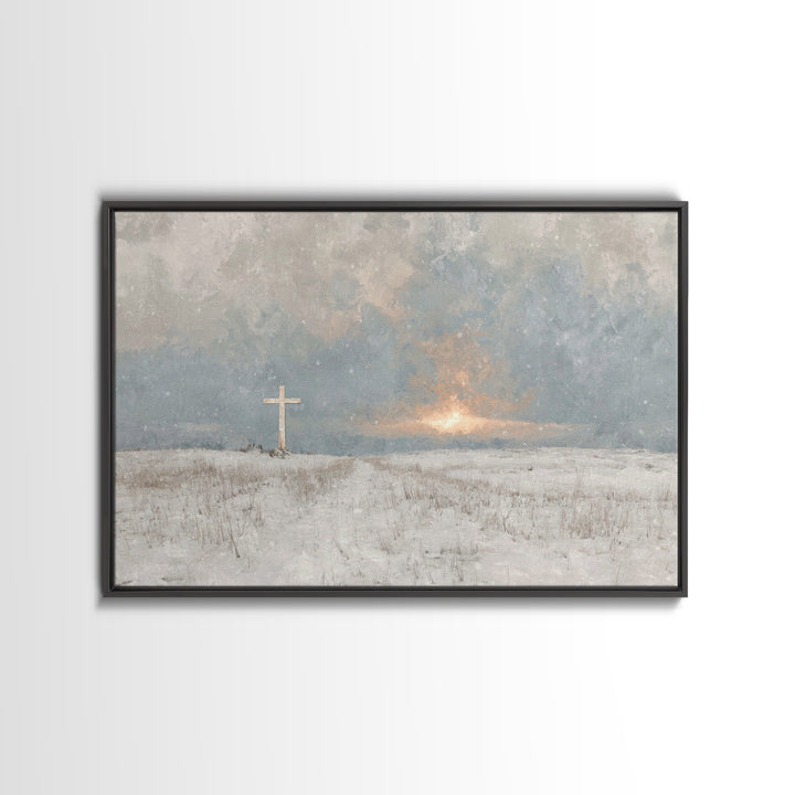 Winter Grace Rising | Framed Canvas Print | Christian Wall Art | Christian Art Canvas | Christian Christmas Art | Christian Decor