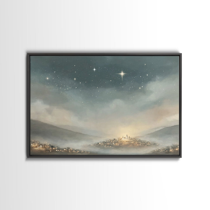 City Of Bethlehem | Framed Canvas Print | Christian Wall Art | Christian Christmas Art | Christian Art Canvas | Christmas Wall Art | Christ